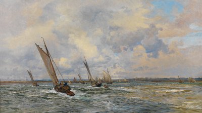 Pêcheurs de crevettes tirant au vent - William Lionel Wyllie