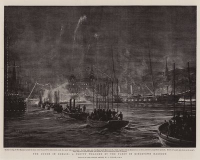 La reine à Dublin, un joli accueil par la flotte dans le port de Kingstown - William Lionel Wyllie