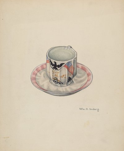 Tasse et soucoupe, vers 1940 - William Ludwig