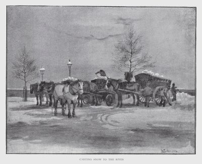 Transport de neige vers la rivière - William Luker