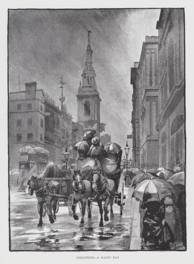 Cheapside, un jour de pluie - William Luker