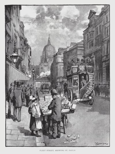 Fleet Street, montrant St Paul