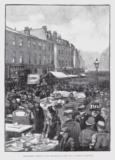 Middlesex Street, anciennement Petticoat Lane, un Dimanche Matin - William Luker