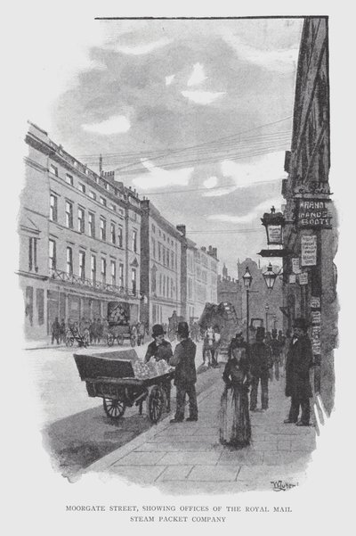 Moorgate Street, bureaux de la Royal Mail Steam Packet Company - William Luker