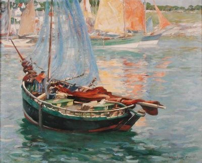 Concarneau, Séchage des Filets, vers 1920 - William Marshall Brown