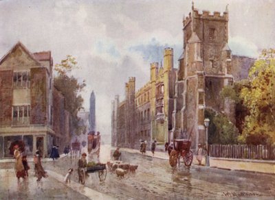 Église St Botolph et Corpus College depuis les Marches du Pitt Press, Trumpington Street - William Matthison