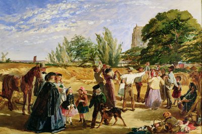 Scène de récolte dans le Norfolk : croquis pour 