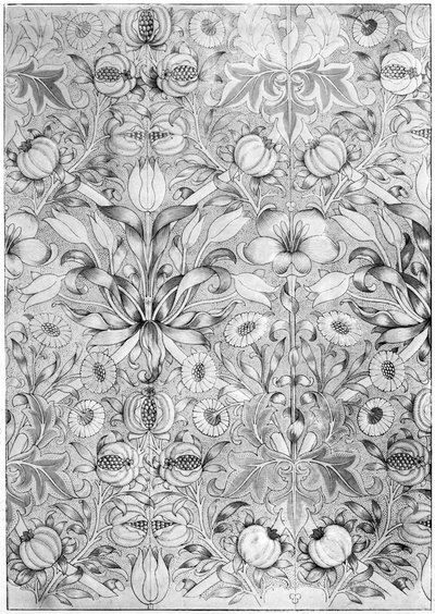 Papier peint motif lys et grenade, 1887-1934 - William Morris