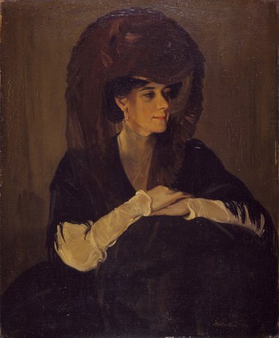 Le voile brun Portrait de Mme Harrington Mann - William Nicholson
