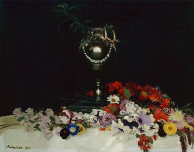 Urne et fleurs sur une table - William Nicholson