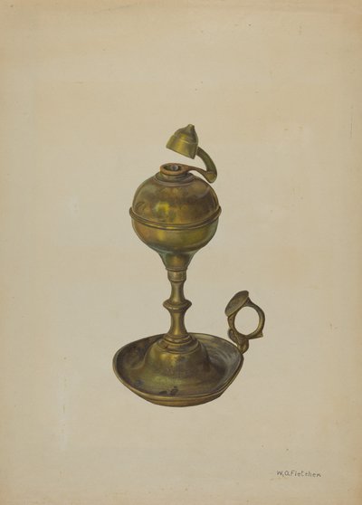 Lampe en laiton, vers 1939 - William O. Fletcher