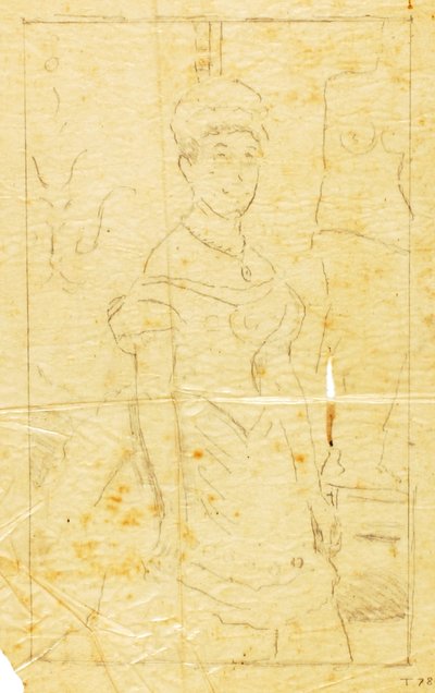 Dame en robe de soirée avec la Vénus de Milo - William Page