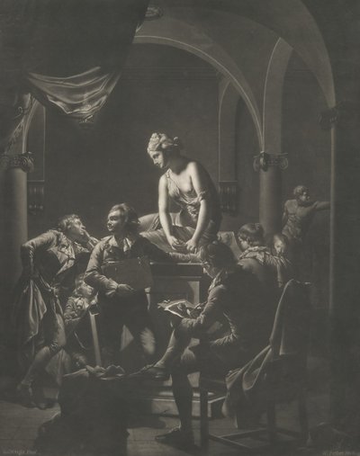 Une académie à la lumière de la lampe, 20 février 1772 - William Pether