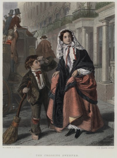 Le Balayeur de rue (gravure en couleur) - William Powell (after) Frith