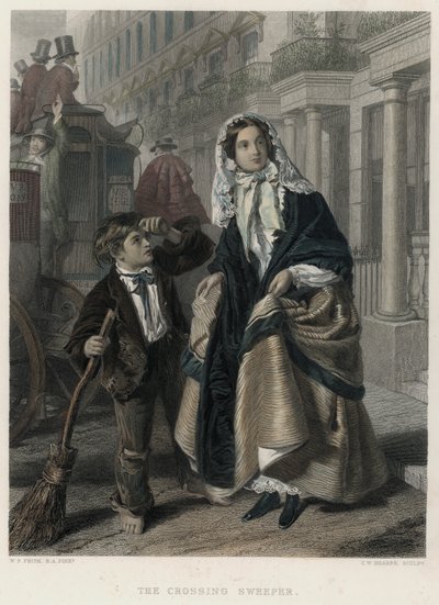 Le Balayeur de rue (gravure en couleur) - William Powell (after) Frith