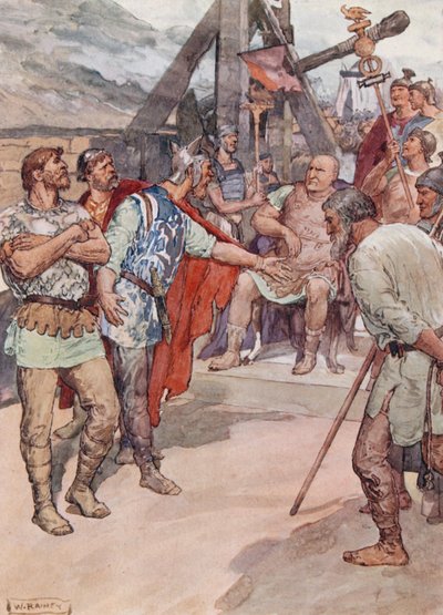 Marius et les ambassadeurs des Cimbres (lithographie en couleur) - William Rainey