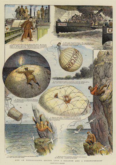 Comment un éditeur entreprenant a perdu un ballon et un correspondant (chromolithographie) - William Ralston