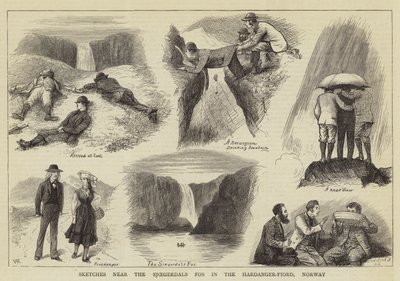 Croquis près du Sjoegerdals Fos dans le Hardanger-Fjord, Norvège - William Ralston