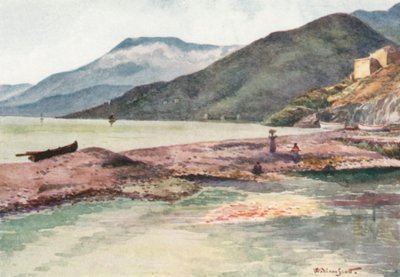 Italie et France, embouchure de la Roya (lithographie couleur) - William Scott