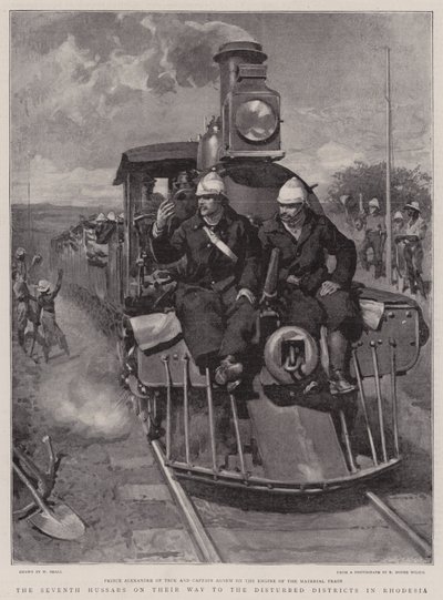 Les septième hussards en route vers le district troublé en Rhodésie - William Small