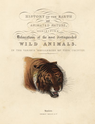 Page de titre calligraphique avec vignette de tigre - William Smellie
