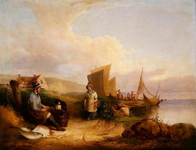 Scène côtière avec pêcheurs - William Snr. Shayer