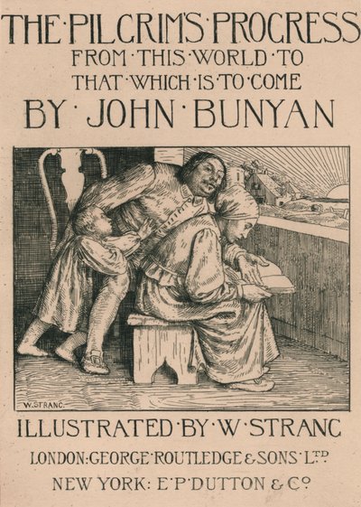 La femme de Bunyan lui lisant la Bible - William Strang