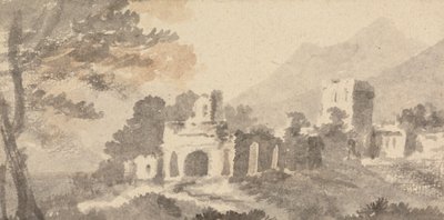 Paysage italien avec château en ruines - William Taverner