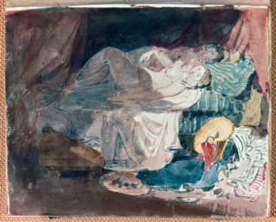 Jeune fille nue et une compagne sur un lit - Joseph Mallord William Turner