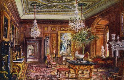 Château de Warwick : Salon de cèdre (lithographie en couleur) - William W. Quatremain
