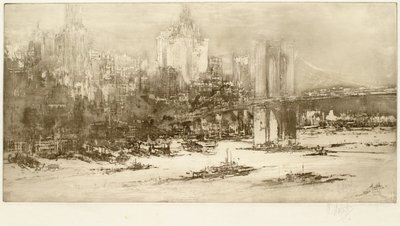 Pont de Brooklyn, New York (grande planche) - William Walcot