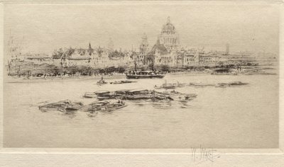 La Tamise depuis Waterloo - Vue vers la cathédrale Saint-Paul - William Walcot