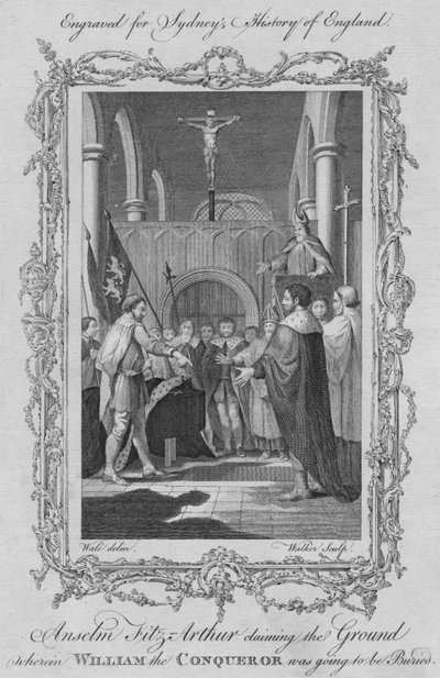 Anselm Fitz Arthur revendiquant le terrain où Guillaume le Conquérant devait être enterré, 1773 - William Walker