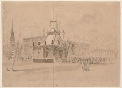 Bâtiment érigé pour la réception du corps du président à Cleveland LCCN2004661243 - William Waud