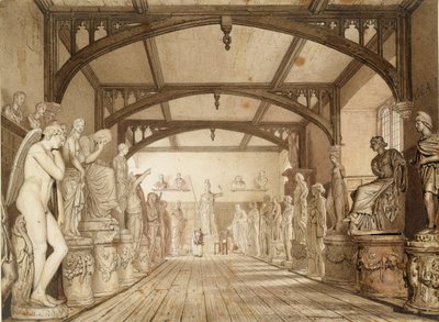 La galerie de sculptures dans les salles d