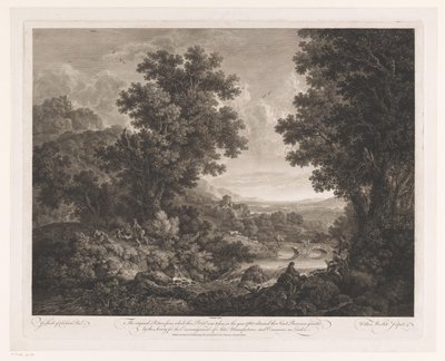 Paysage avec des figures autour d