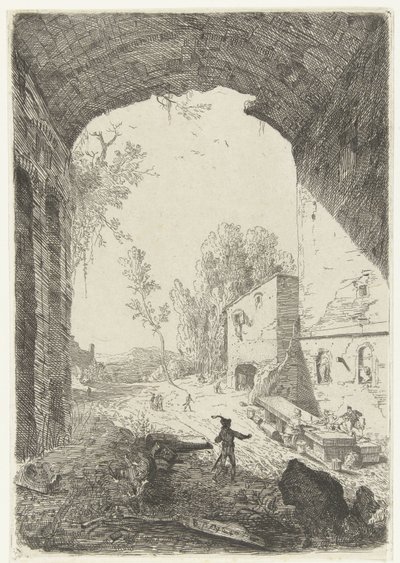 Auberge près de la Grotta della Ninfa Egeria - William Young Ottley