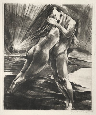 Arno Holz Mappe : Couple flottant - Willy Jaeckel