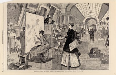 Art-students and Copyists in the Louvre Gallery, Paris, tiré de Harper