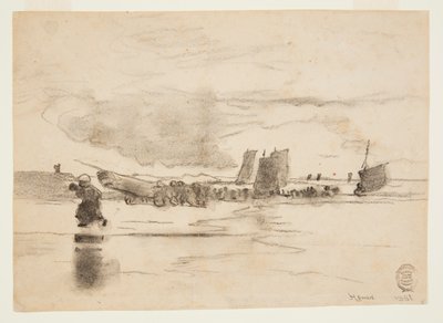 Plage à marée basse, Cullercoats, Angleterre - Winslow Homer