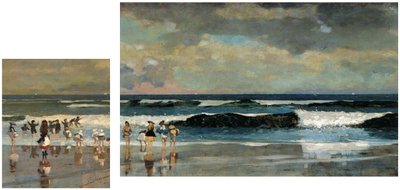 Scène de plage amp ; Sur la plage - Winslow Homer