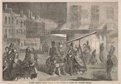 Scène de rue du soir à Boston, à l