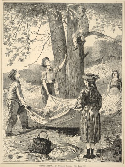 Chestnutting, tiré de Every Saturday : An Illustrated Journal of Choice Reading, 29 octobre 1870 - Winslow Homer