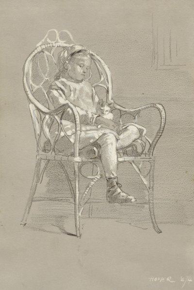 Enfant assis dans une chaise en osier, 1874 - Winslow Homer