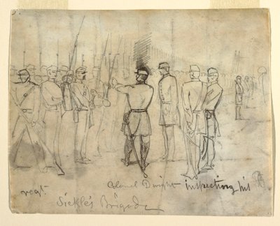 Dessin
Dessin, Colonel William Dwight, Jr. inspectant son régiment, 1862 - Winslow Homer