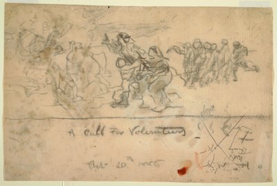 Dessin, appel aux volontaires, 20 octobre 1886 - Winslow Homer