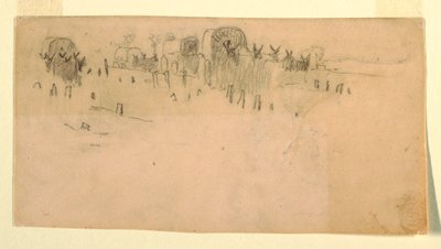 Dessin, train de chariots de l