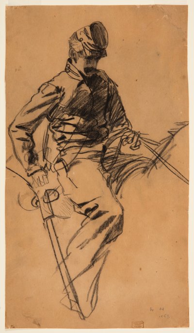Dessin, soldat de cavalerie à cheval, 1863 - Winslow Homer