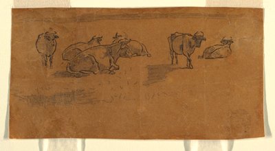 Dessin, vaches dans un pâturage, vers 1872 - Winslow Homer