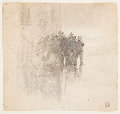 Dessin, Pêcheurs en ciré, Cullercoats, Angleterre, 1881 - Winslow Homer